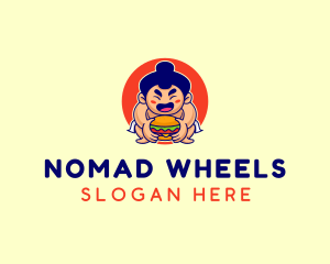 Japanese Sumo Burger logo design