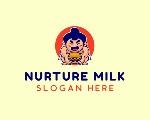 Japanese Sumo Burger logo design