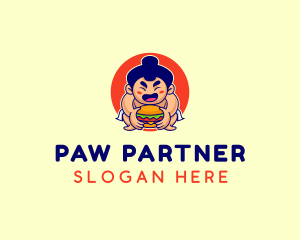 Japanese Sumo Burger logo design