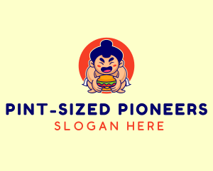 Japanese Sumo Burger logo design