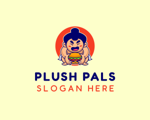 Japanese Sumo Burger logo design