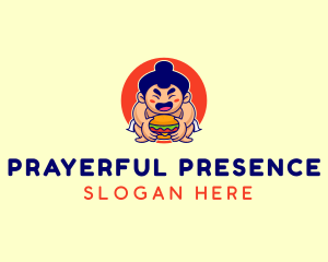 Japanese Sumo Burger logo design