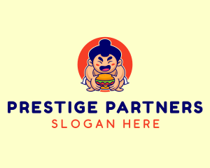 Japanese Sumo Burger logo design