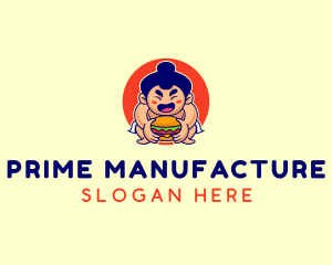 Japanese Sumo Burger logo design