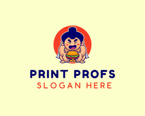 Japanese Sumo Burger logo design