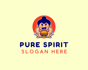 Japanese Sumo Burger logo design