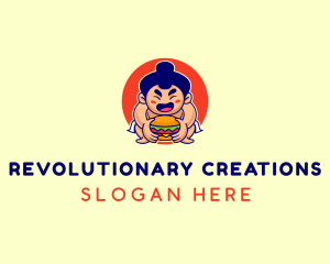 Japanese Sumo Burger logo design