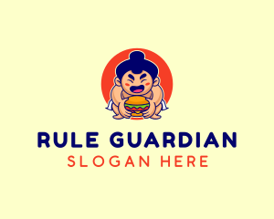 Japanese Sumo Burger logo design