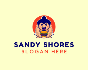 Japanese Sumo Burger logo design