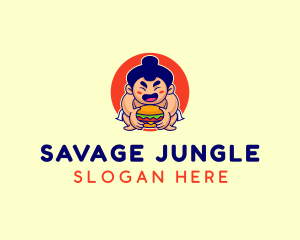 Japanese Sumo Burger logo design