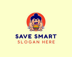 Japanese Sumo Burger logo design