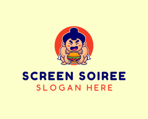 Japanese Sumo Burger logo design