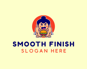 Japanese Sumo Burger logo design