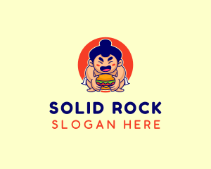 Japanese Sumo Burger logo design