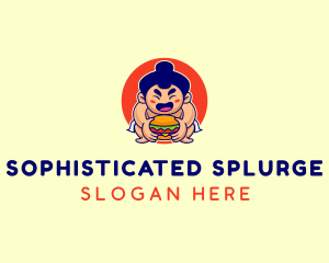 Japanese Sumo Burger logo design