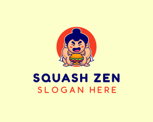 Japanese Sumo Burger logo design