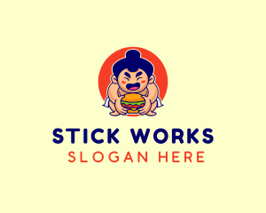 Japanese Sumo Burger logo design