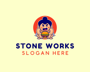 Japanese Sumo Burger logo design