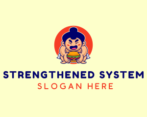 Japanese Sumo Burger logo design