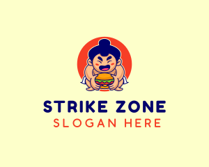 Japanese Sumo Burger logo design