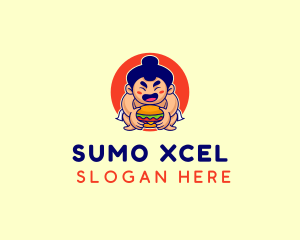 Japanese Sumo Burger logo design