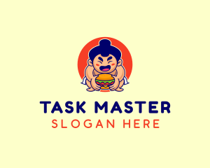 Japanese Sumo Burger logo design