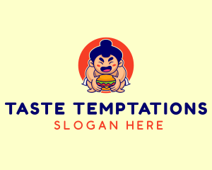 Japanese Sumo Burger logo design