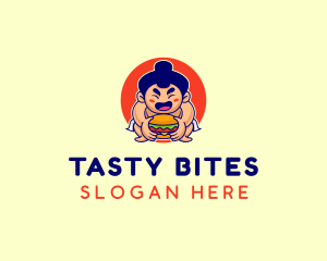 Japanese Sumo Burger logo design