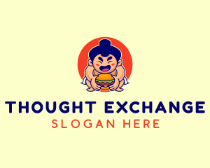 Japanese Sumo Burger logo design