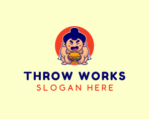 Japanese Sumo Burger logo design