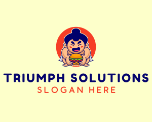 Japanese Sumo Burger logo design