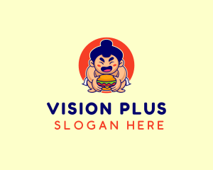 Japanese Sumo Burger logo design