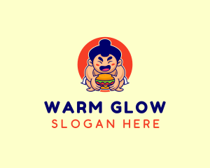 Japanese Sumo Burger logo design