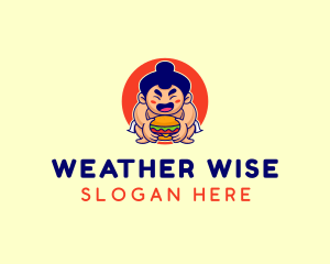 Japanese Sumo Burger logo design