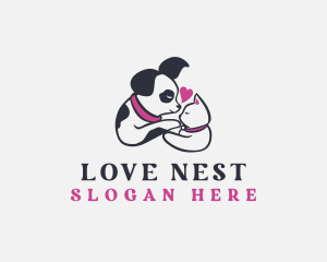 Cat Dog Love logo design