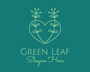 Minimal Heart Plant  logo design