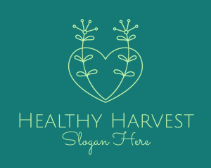 Minimal Heart Plant  logo design