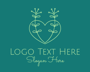 Herbs - Minimal Heart Plant logo design