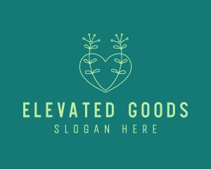 Minimal Heart Plant  logo design