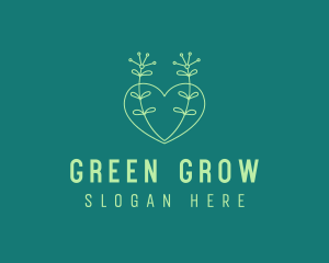 Minimal Heart Plant  logo design