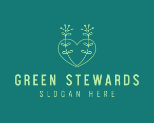 Minimal Heart Plant  logo design