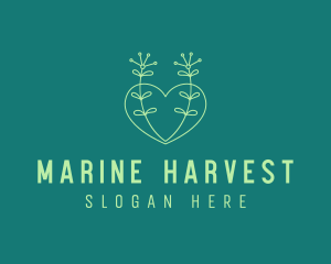 Minimal Heart Plant  logo design