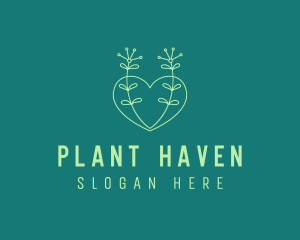 Minimal Heart Plant  logo design