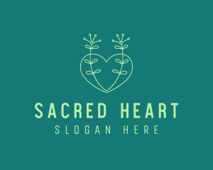 Minimal Heart Plant  logo design