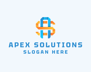 Ribbon Crypto Banking Letter SA logo design