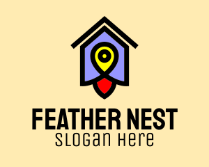 Birdhouse Location Pin logo design