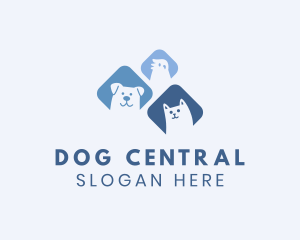 Happy Bird Dog Cat logo design