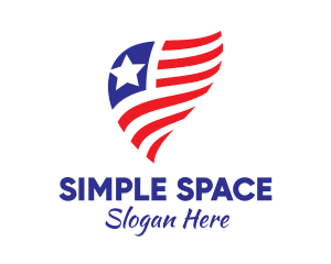 Simple American Flag  logo design