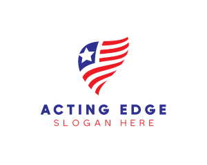 Simple American Flag  logo design