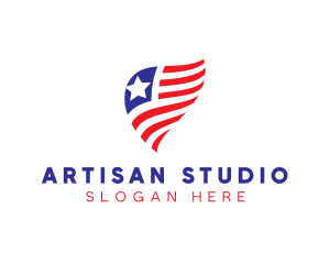 Simple American Flag  logo design